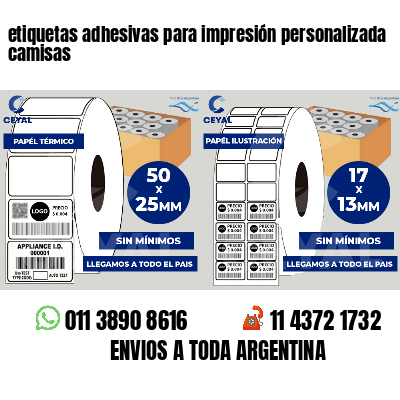 etiquetas adhesivas para impresión personalizada camisas