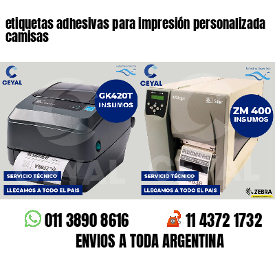 etiquetas adhesivas para impresión personalizada camisas