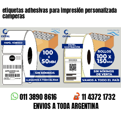 etiquetas adhesivas para impresión personalizada camperas