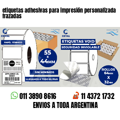 etiquetas adhesivas para impresión personalizada frazadas