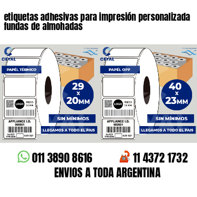 etiquetas adhesivas para impresión personalizada fundas de almohadas