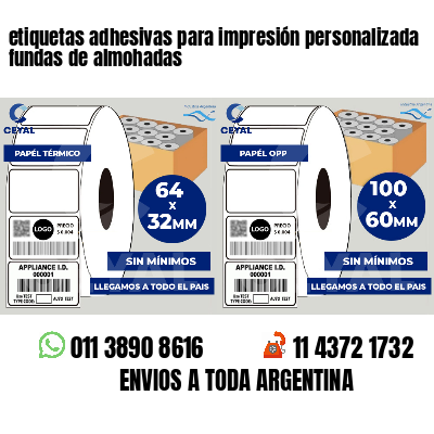 etiquetas adhesivas para impresión personalizada fundas de almohadas