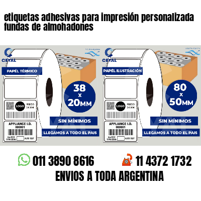 etiquetas adhesivas para impresión personalizada fundas de almohadones