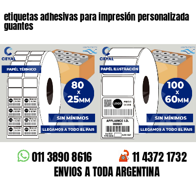 etiquetas adhesivas para impresión personalizada guantes