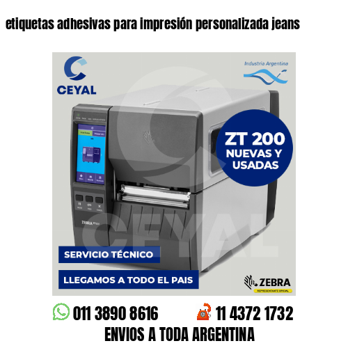 etiquetas adhesivas para impresión personalizada jeans