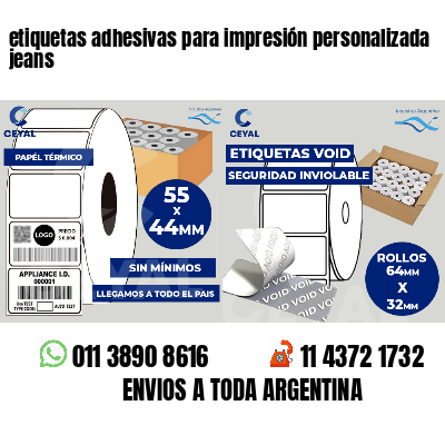 etiquetas adhesivas para impresión personalizada jeans