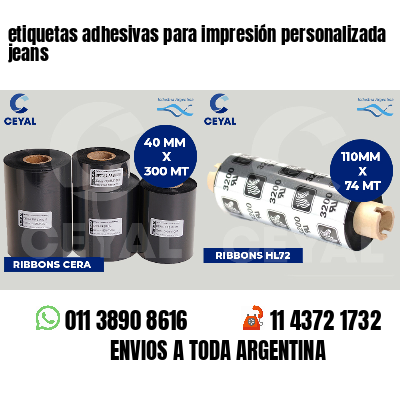 etiquetas adhesivas para impresión personalizada jeans