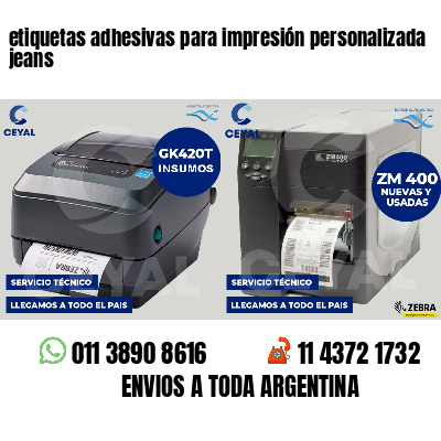 etiquetas adhesivas para impresión personalizada jeans