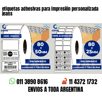 etiquetas adhesivas para impresión personalizada jeans