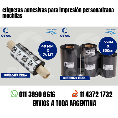 etiquetas adhesivas para impresión personalizada mochilas