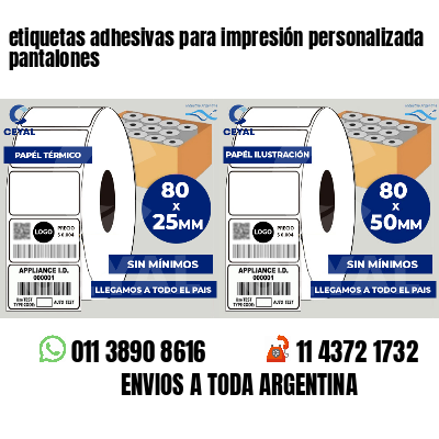 etiquetas adhesivas para impresión personalizada pantalones