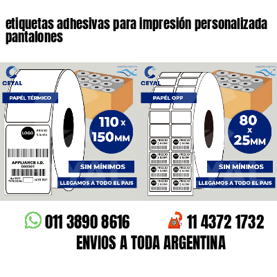 etiquetas adhesivas para impresión personalizada pantalones