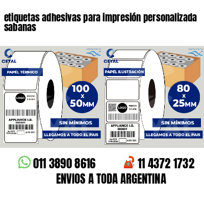 etiquetas adhesivas para impresión personalizada sabanas