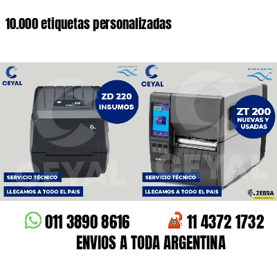 10.000 etiquetas personalizadas