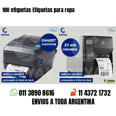 100 etiquetas Etiquetas para ropa