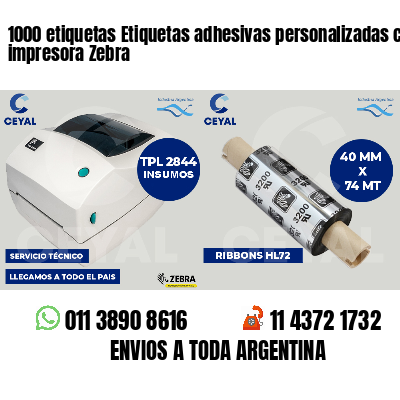 1000 etiquetas Etiquetas adhesivas personalizadas con impresora Zebra