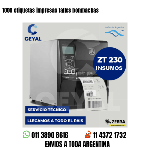 1000 etiquetas impresas talles bombachas