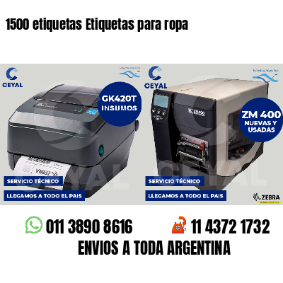 1500 etiquetas Etiquetas para ropa