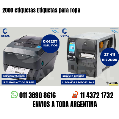 2000 etiquetas Etiquetas para ropa