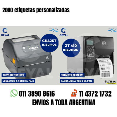 2000 etiquetas personalizadas