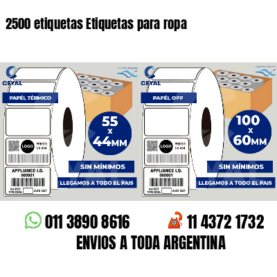 2500 etiquetas Etiquetas para ropa