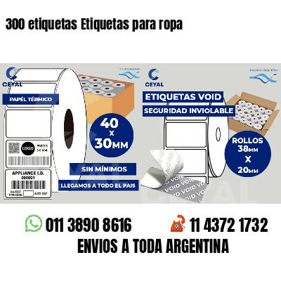 300 etiquetas Etiquetas para ropa
