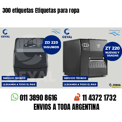 300 etiquetas Etiquetas para ropa