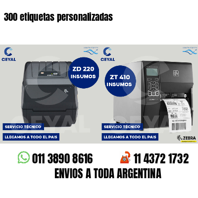 300 etiquetas personalizadas