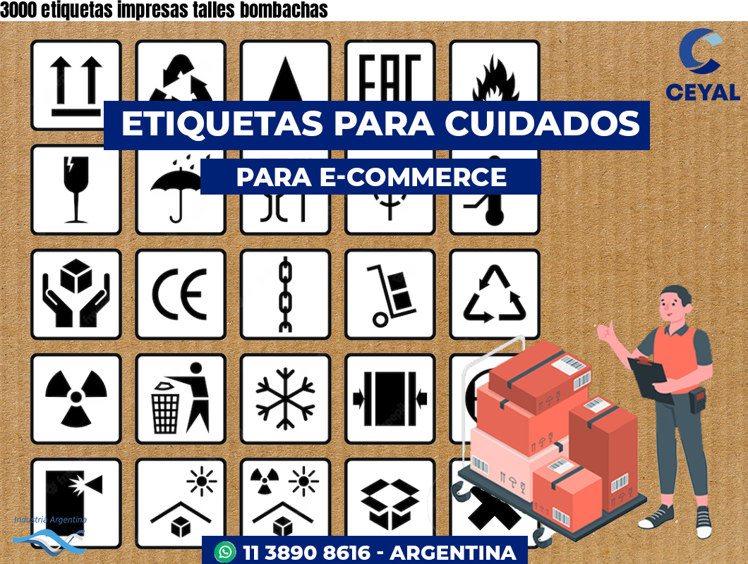 3000 etiquetas impresas talles bombachas