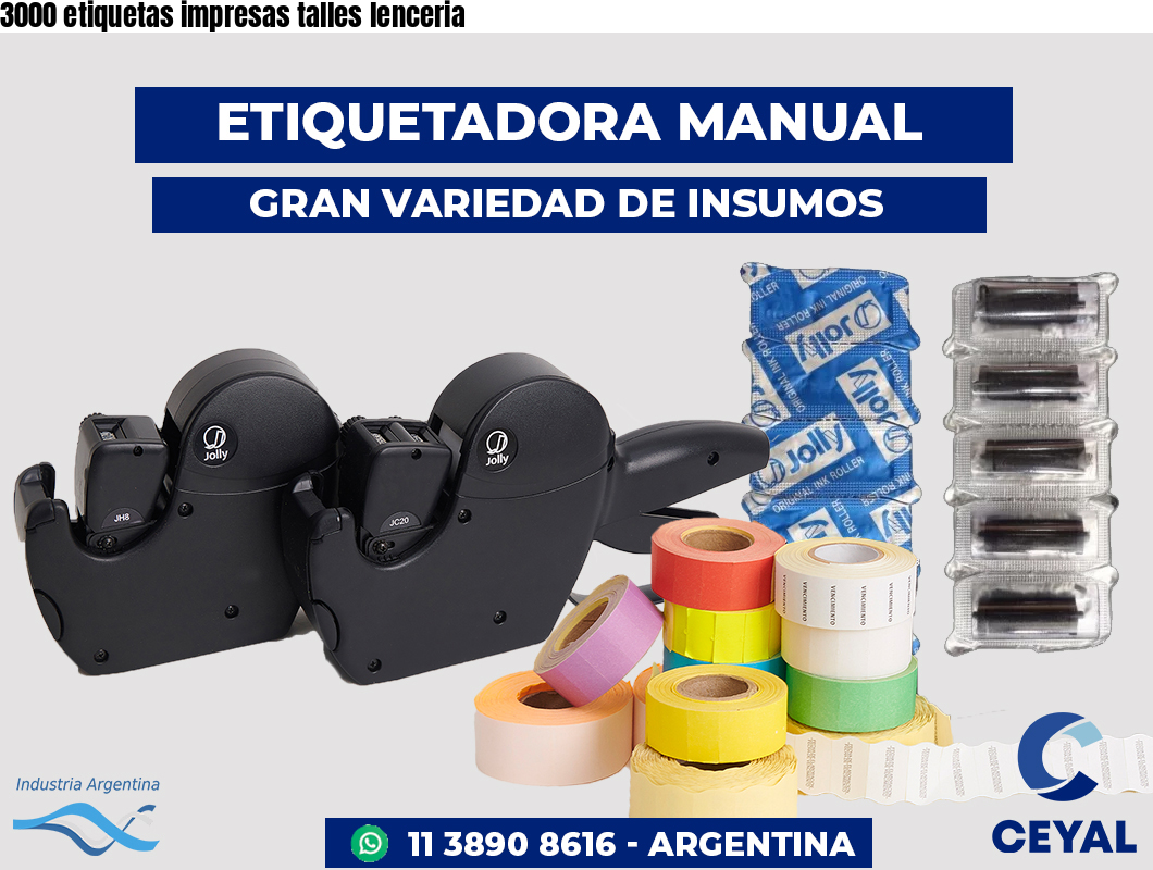 3000 etiquetas impresas talles lenceria