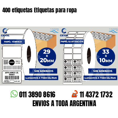 400 etiquetas Etiquetas para ropa