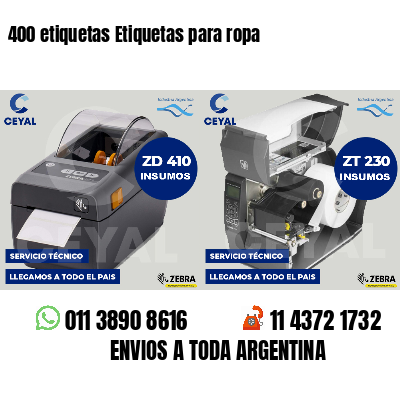 400 etiquetas Etiquetas para ropa