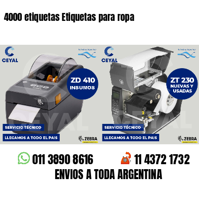4000 etiquetas Etiquetas para ropa