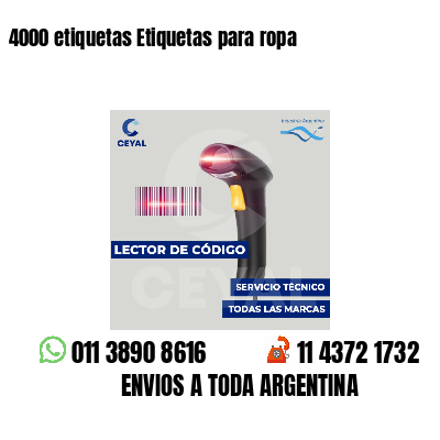 4000 etiquetas Etiquetas para ropa