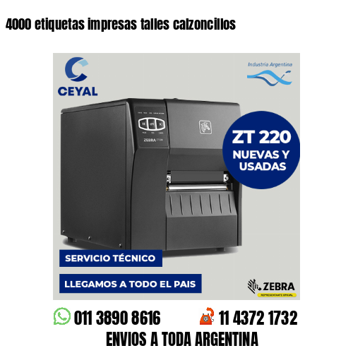 4000 etiquetas impresas talles calzoncillos