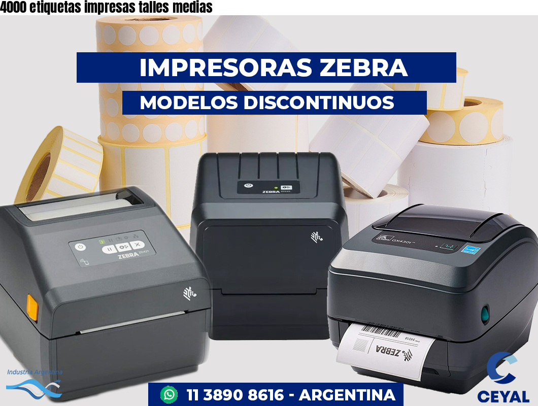 4000 etiquetas impresas talles medias
