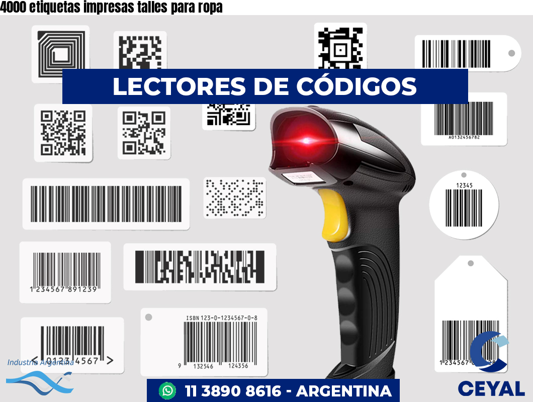 4000 etiquetas impresas talles para ropa