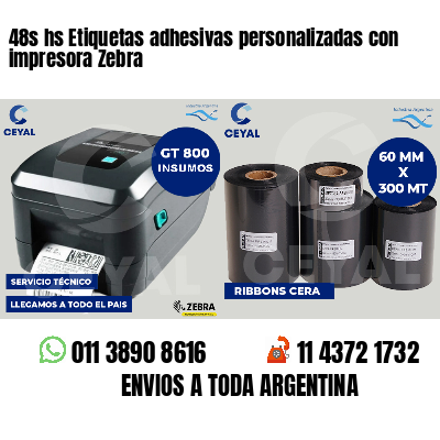 48s hs Etiquetas adhesivas personalizadas con impresora Zebra