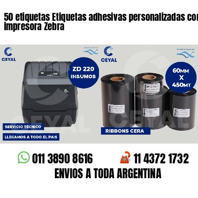 50 etiquetas Etiquetas adhesivas personalizadas con impresora Zebra