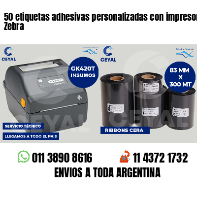 50 etiquetas adhesivas personalizadas con impresora Zebra