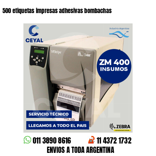 500 etiquetas impresas adhesivas bombachas