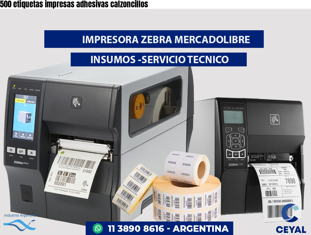 500 etiquetas impresas adhesivas calzoncillos
