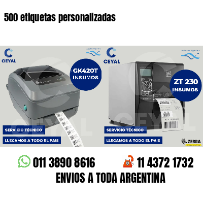 500 etiquetas personalizadas