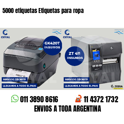 5000 etiquetas Etiquetas para ropa