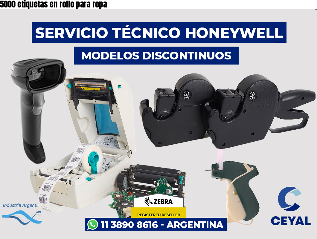 5000 etiquetas en rollo para ropa