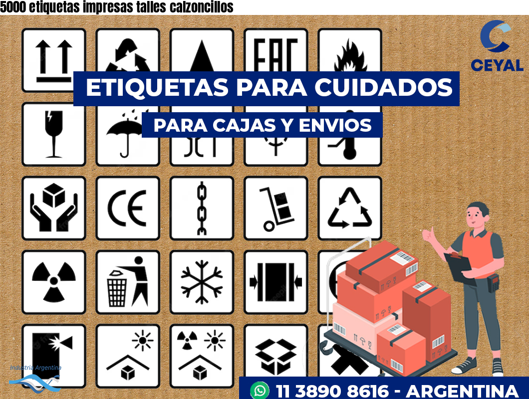 5000 etiquetas impresas talles calzoncillos