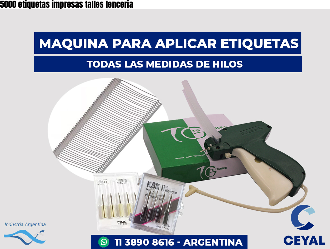 5000 etiquetas impresas talles lenceria