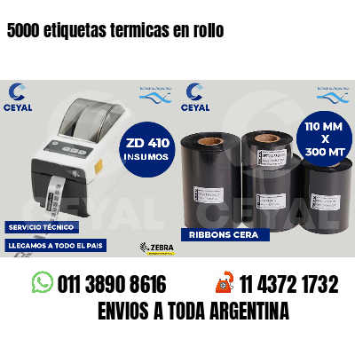 5000 etiquetas termicas en rollo