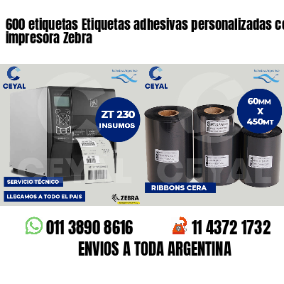 600 etiquetas Etiquetas adhesivas personalizadas con impresora Zebra