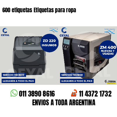 600 etiquetas Etiquetas para ropa